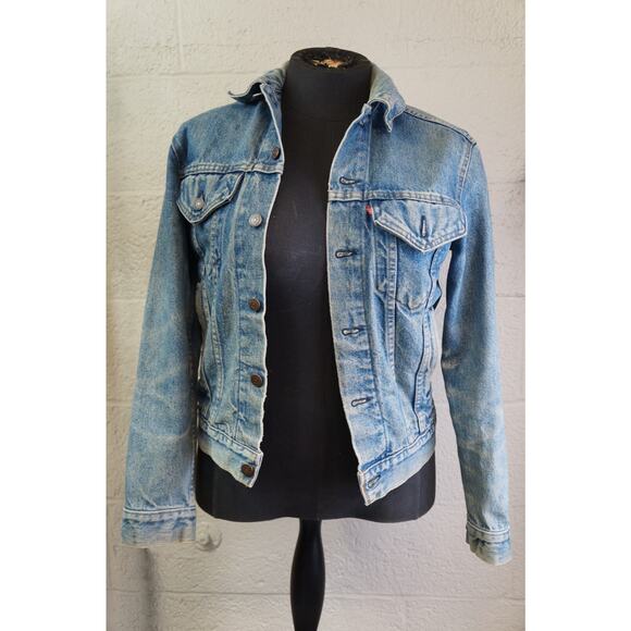 Vintage Levis 70506 0214 Denim Trucker Jacket Mens Size 38 Small Pockets USA - Picture 3 of 9